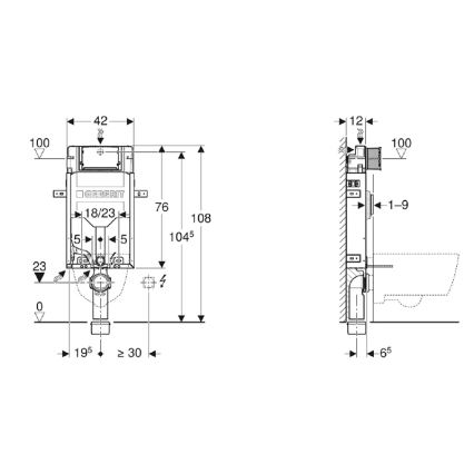 Geberit 110.302.00.5 - Podomítkový modul pro závěsné WC Kombifix 108 cm