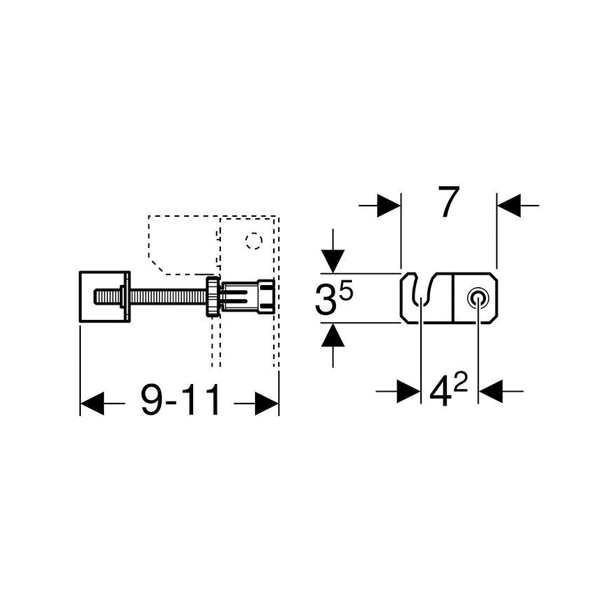 Geberit 111.013.00.1 - Sada pro předstěnovou montáž Duofix 9-11 cm