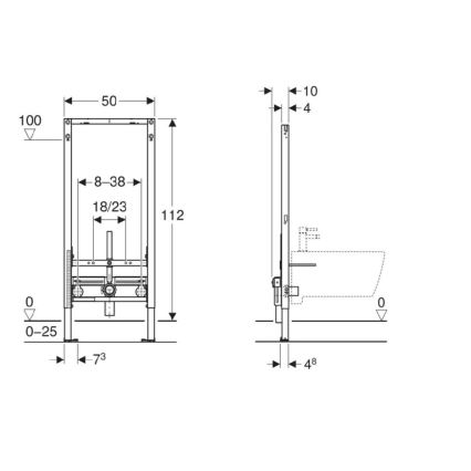 Geberit 111.510.00.2 - Podomítkový modul pro bidet Duofix 112 cm