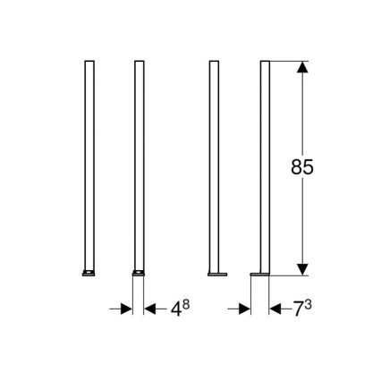 Geberit 111.848.00.1 - Sada prodloužení noh Duofix 2 ks