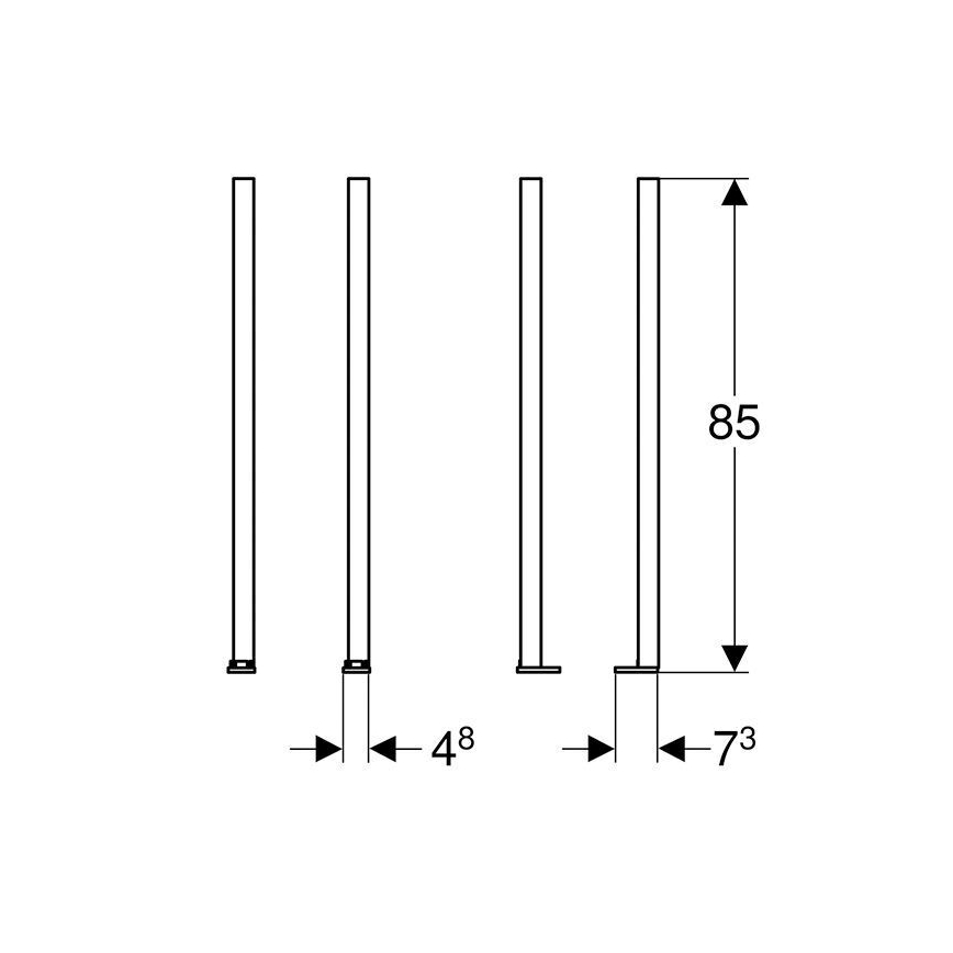 Geberit 111.848.00.1 - Sada prodloužení noh Duofix 2 ks