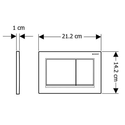 Geberit 115.080.KM.1 - Splachovací tlačítko Omega30 21,2x14,2 cm černá/lesklý chrom