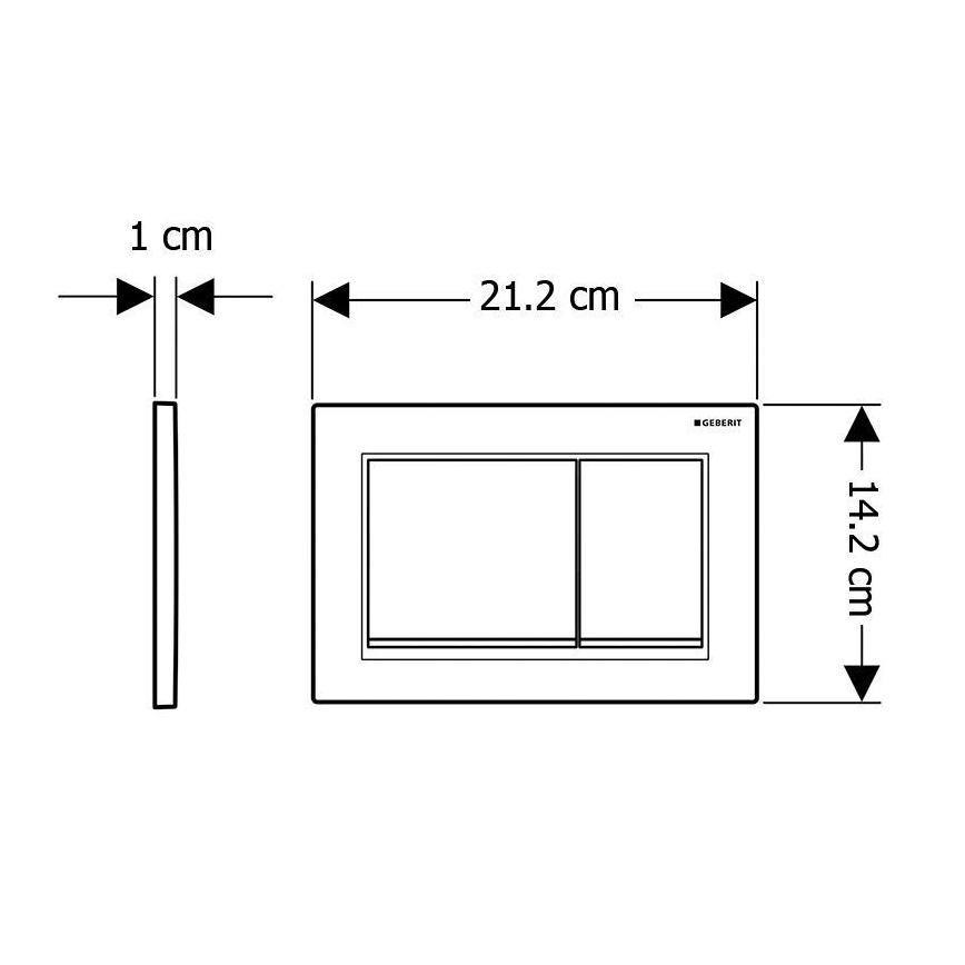 Geberit 115.080.KM.1 - Splachovací tlačítko Omega30 21,2x14,2 cm černá/lesklý chrom