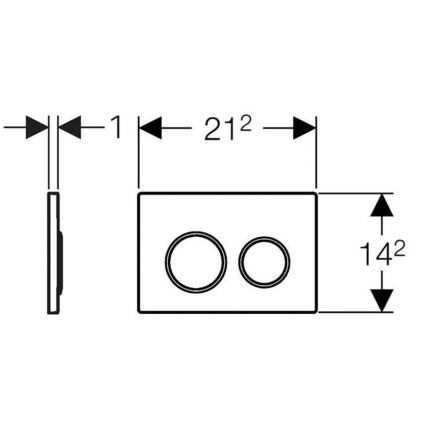 Geberit 115.085.KH.1 - Splachovací tlačítko Omega20 21,2x14,2 cm lesklý chrom/matný chrom