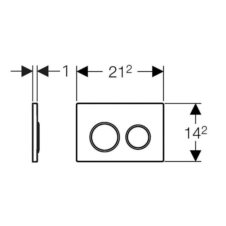Geberit 115.085.KM.1 - Splachovací tlačítko Omega20 21,2x14,2 cm černá/lesklý chrom