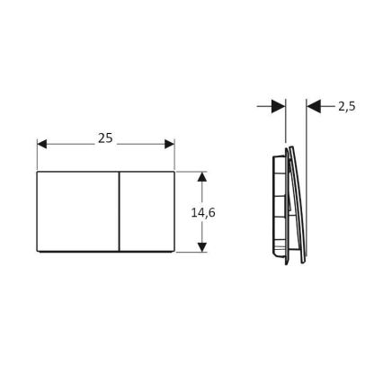 Geberit 115.622.JL.1 - Splachovací tlačítko Sigma70 25x14,6 cm písková šedá