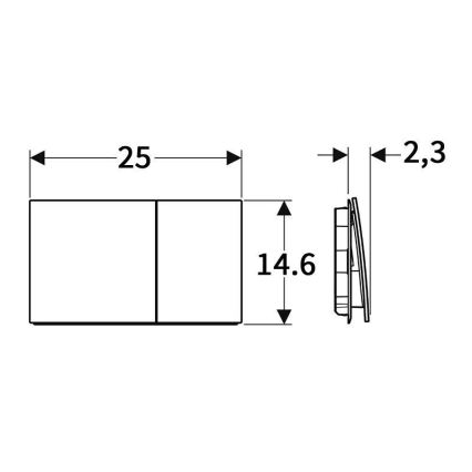 Geberit 115.622.JT.1 - Splachovací tlačítko Sigma70 25x14,6 cm matná bílá