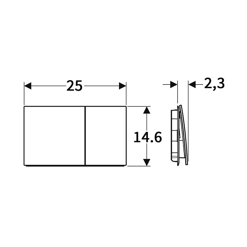 Geberit 115.622.QD.1 - Splachovací tlačítko Sigma70 25x14,6 cm černý chrom