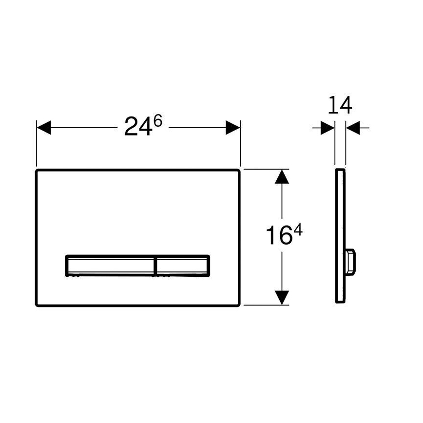 Geberit 115.672.QF.2 - Splachovací tlačítko Sigma50 24,6x16,4 cm kartáčovaná mosaz