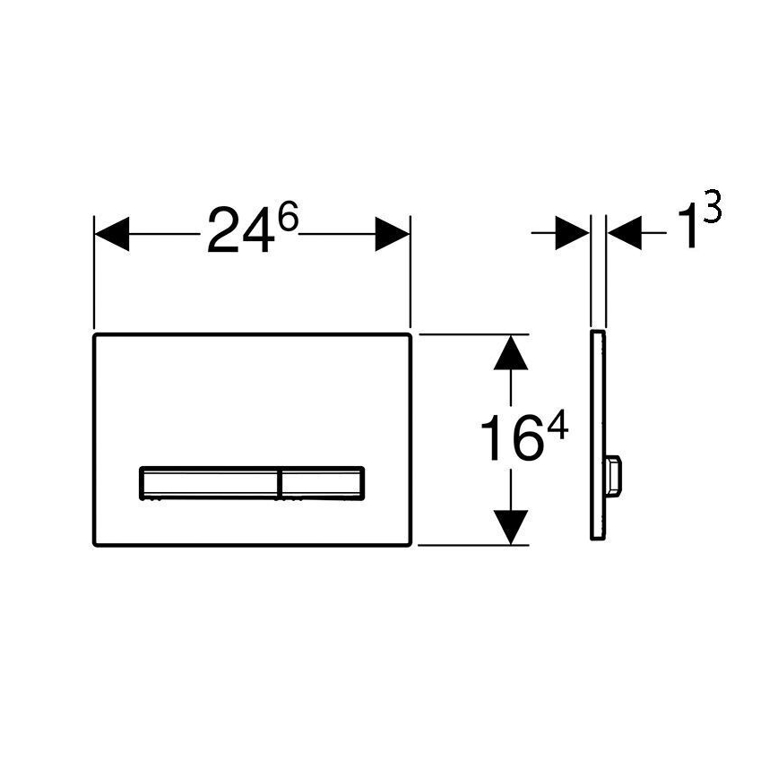 Geberit 115.788.11.2 - Splachovací tlačítko Sigma50 24,6x16,4 cm bílá/matný chrom