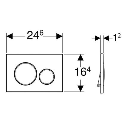Geberit 115.882.14.1 - Splachovací tlačítko Sigma20 24,6x16,4 cm matná černá