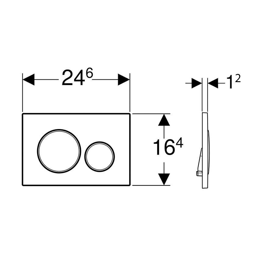Geberit 115.882.14.1 - Splachovací tlačítko Sigma20 24,6x16,4 cm matná černá
