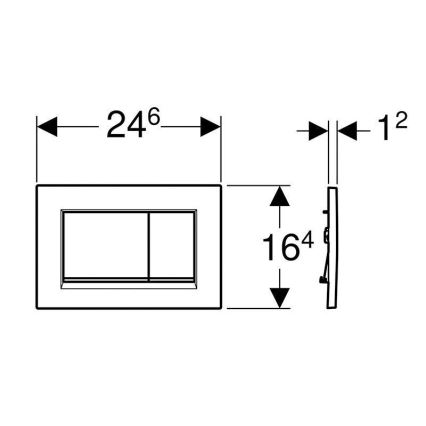 Geberit 115.883.14.1 - Splachovací tlačítko Sigma30 24,6x16,4 cm černá/lesklý chrom
