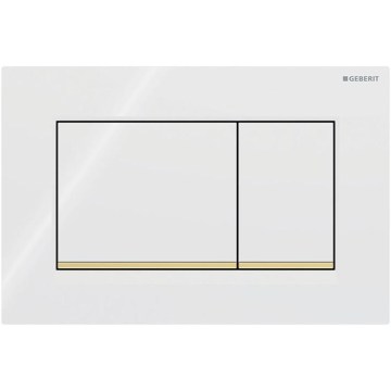 Geberit 115.883.KK.1 - Splachovací tlačítko Sigma30 24,6x16,4 cm bílá/zlatá