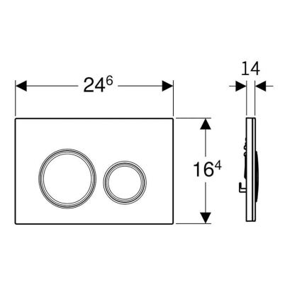 Geberit 115.884.SI.1 - Splachovací tlačítko Sigma50 24,6x16,4 cm bílá/lesklý chrom