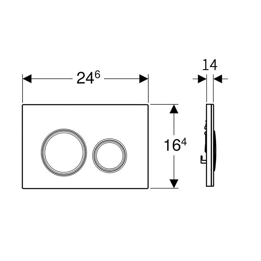 Geberit 115.884.SJ.1 - Splachovací tlačítko Sigma50 24,6x16,4 cm černá/lesklý chrom