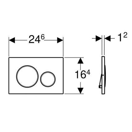 Geberit 115.889.SN.1 - Splachovací tlačítko Sigma20 24,6x16,4 cm nerez
