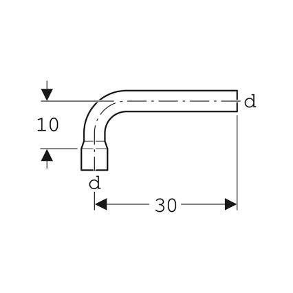 Geberit 118.011.11.1 - Prodlužovací splachovací koleno 90° alpská bílá