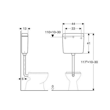 Geberit 127.005.11.1 - Splachovací nádržka AP127 6/9 l alpská bílá