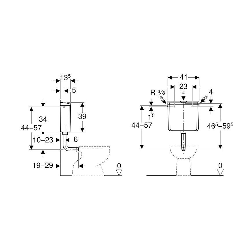 Geberit 136.610.11.1 - Splachovací nádržka AP110 6/9 l alpská bílá