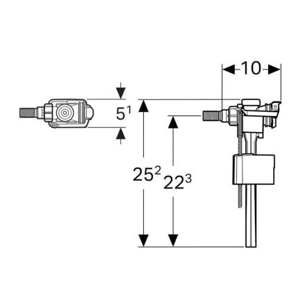 Geberit 136.702.00.3 - Napouštěcí ventil pro splachovací nádržky na omítku Typ 333