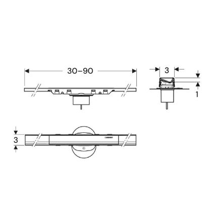 Geberit 154.446.QC.2 - Odtokový žlab CleanLine 90x3 cm antracit