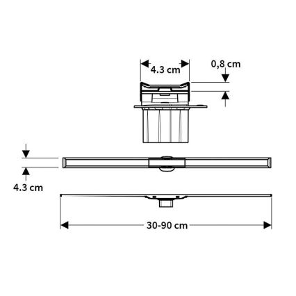 Geberit 154.451.KS.1 - Odtokový žlab CleanLine 130x4,3 cm nerez
