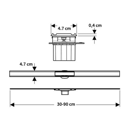 Geberit 154.458.00.1 - Odtokový žlab CleanLine 90x4,7 cm nerez