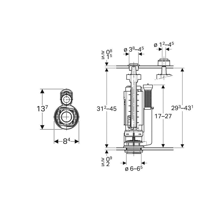 Geberit 282.050.21.2 - Splachovací ventil Typ 290