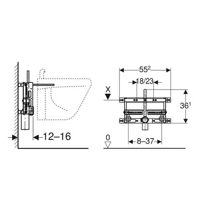Geberit 457.530.00.1 - Podomítkový modul pro bidet Kombifix univerzální