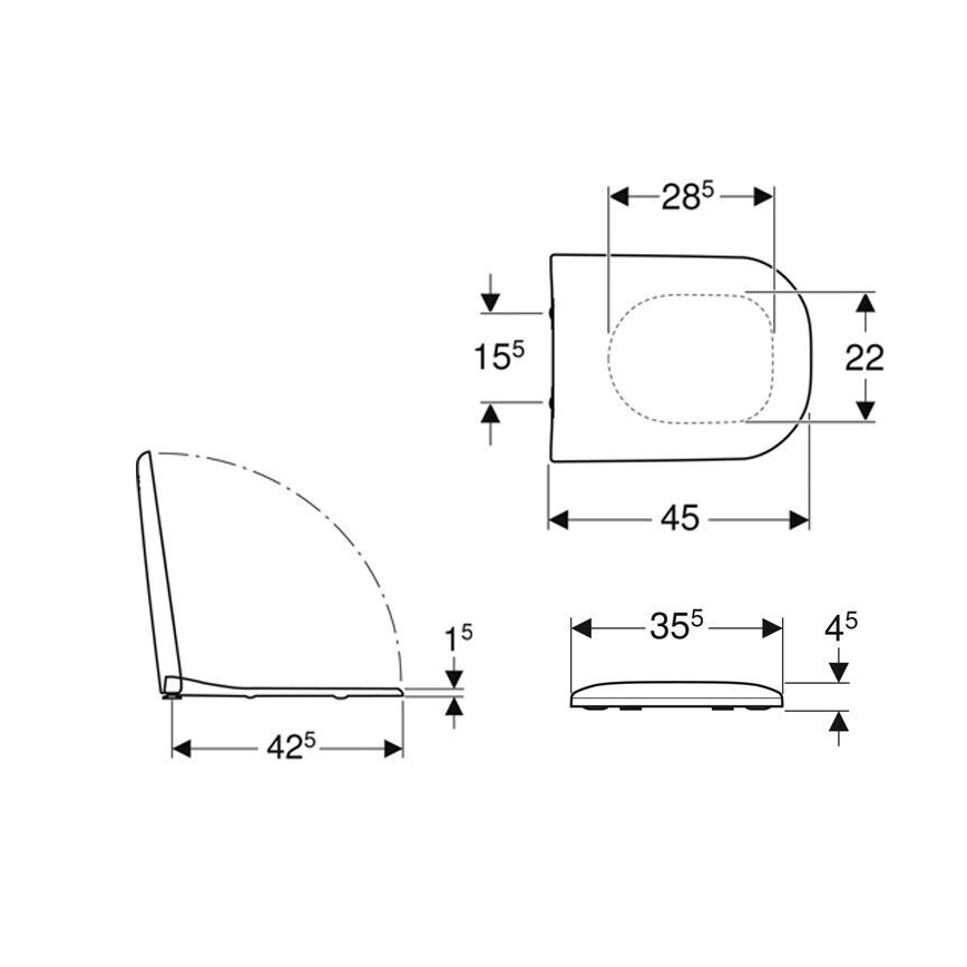 Geberit 500.236.01.1 - Záchodové prkénko SoftClose Smyle duroplast/bílá