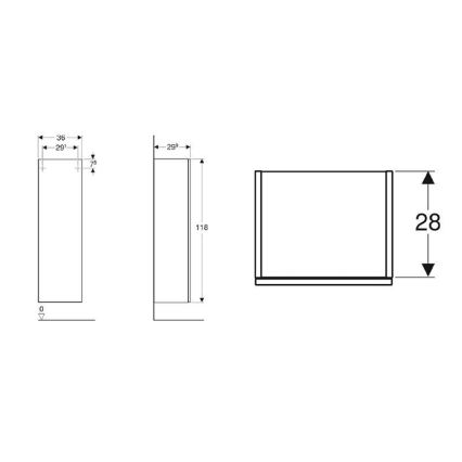 Geberit 500.361.JR.1 - Nástěnná koupelnová skříňka Smyle Square 118x36 cm ořech