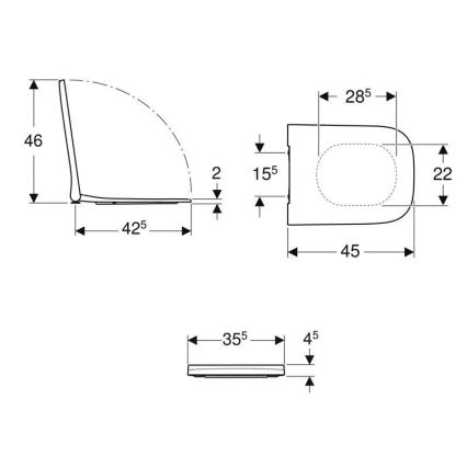 Geberit 500.687.01.1 - Záchodové prkénko SoftClose Smyle Square duroplast/bílá