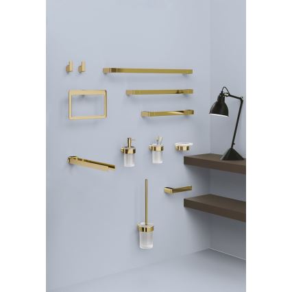 Gedy - Nástěnný věšák na ručníky otočný PIRENEI 35,9 cm zlatá