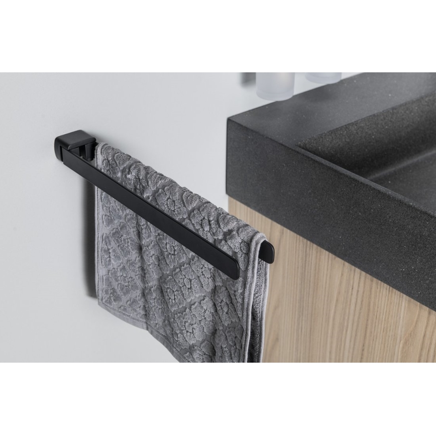 Gedy - Nástěnný věšák na ručníky otočný PIRENEI 36 cm matná černá