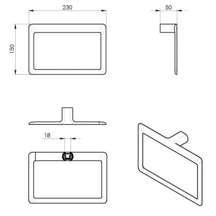 Gedy - Nástěnný věšák na ručníky PIRENEI 15x23 cm lesklý chrom