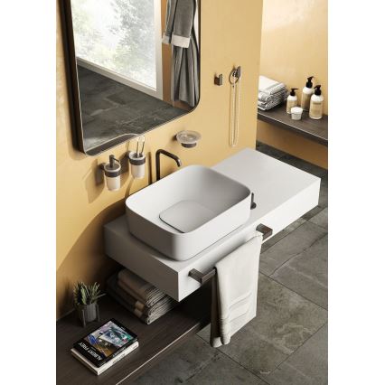 Gedy - Nástěnný věšák na ručníky PIRENEI 6,6x45 cm metalicky šedá