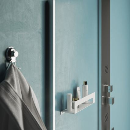 Gedy - Polička s věšákem na ručníky CLEO 50 cm matná bílá