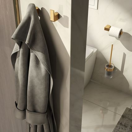 Gedy - SADA 2x Nástěnný háček PIRENEI matná zlatá