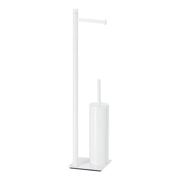 Gedy - Stojací WC štětka s držákem toaletního papíru TRILLY matná bílá