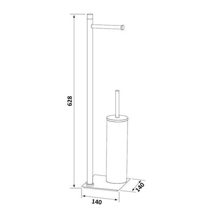Gedy - Stojací WC štětka s držákem toaletního papíru TRILLY matná černá