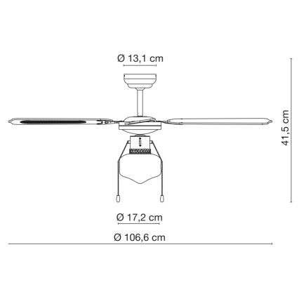 Globo - Stropní ventilátor 1xE27/60W/230V