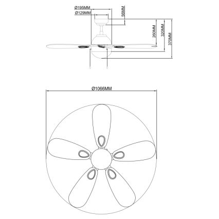 Globo - Stropní ventilátor 1xE14/60W/230V