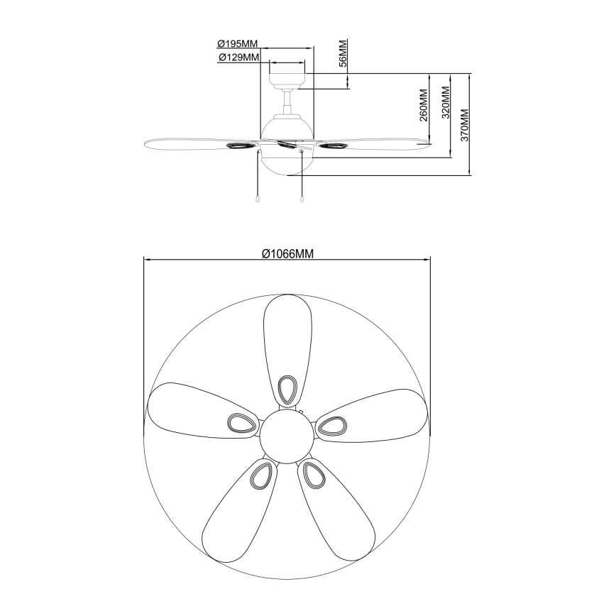 Globo - Stropní ventilátor 1xE14/60W/230V