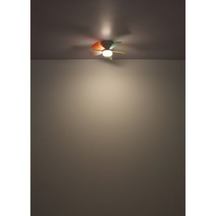 Globo - LED Stmívatelný stropní ventilátor LED/10W/230V 3000-6500K pestrobarevná + dálkové ovládání