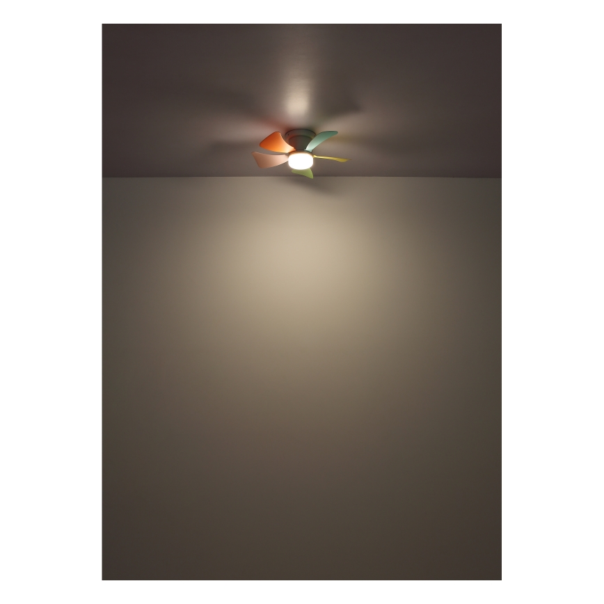 Globo - LED Stmívatelný stropní ventilátor LED/10W/230V 3000-6500K pestrobarevná + dálkové ovládání