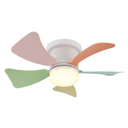 Globo - LED Stmívatelný stropní ventilátor LED/10W/230V 3000-6500K pestrobarevná + dálkové ovládání
