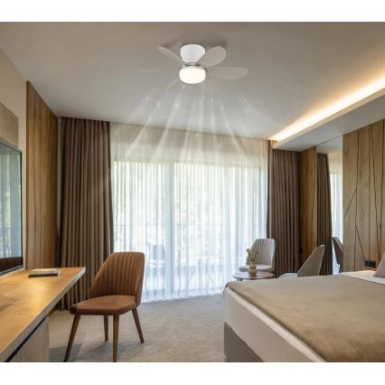 Globo - LED Stmívatelný stropní ventilátor LED/5W/230V 2700-6500K béžová + dálkové ovládání