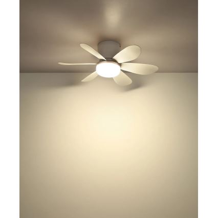 Globo - LED Stmívatelný stropní ventilátor LED/5W/230V 2700-6500K bílá + dálkové ovládání