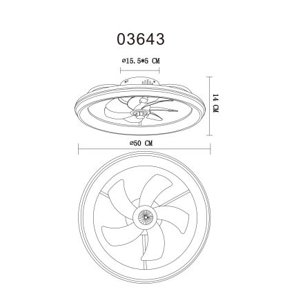 Globo - LED Stmívatelný stropní ventilátor LED/40W/230V 3000-6500K + dálkové ovládání